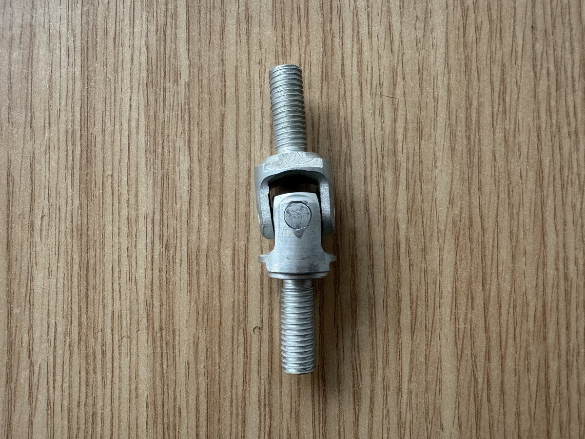 Universal joint production photo showing actual finish and threading detail
